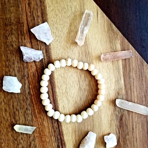 Tibetan White Yak Bone Mala Bracelet