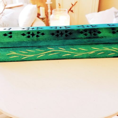 Indigo Teal Wooden Incense Box